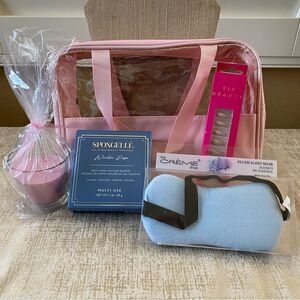 Spongelle Body Buffer, Creme Sleep Mask, & Tip Beauty Nail Spa Bundle. All New!
